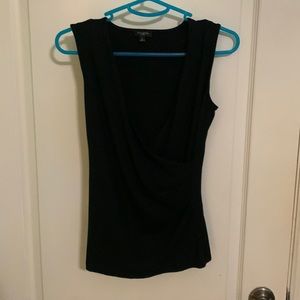 Black v-neck tank top